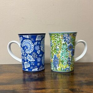 Vera Bradley Mugs Blue Lagoon & English Meadow